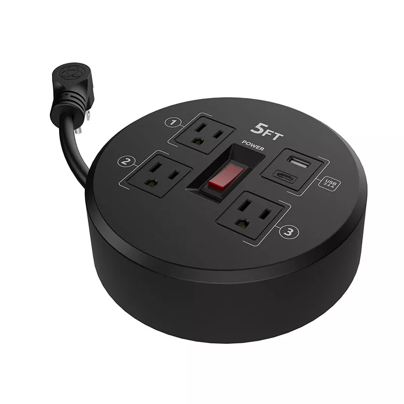 Mini 3 cửa hàng USB2.4A Cuộn dây nhựa